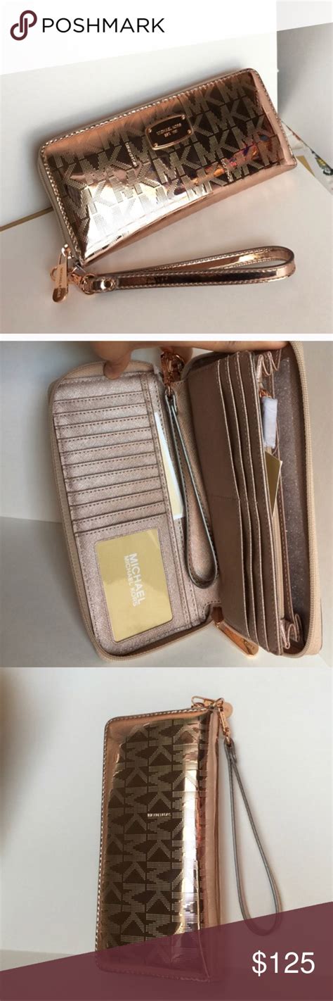 michael kors rose gold wallet|michael kors outlet clearance wallets.